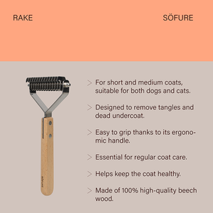 Productos de Aseo para Mascotas de Alta Calidad Hechos en España, Rastrillo para Perros de Madera de Haya Sofure para Uso Diario en Perros y Gatos, Solo para Perros - Product Image 4