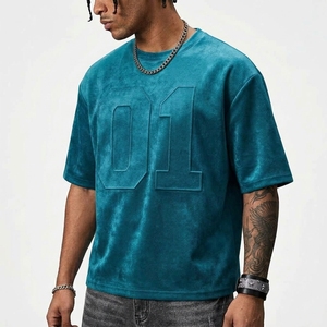 T-shirts pour hommes à manches courtes de haute qualité 100% coton OEM, logo personnalisé en relief, impression puff, unisexe, col rond, coupe classique - Product Image 3