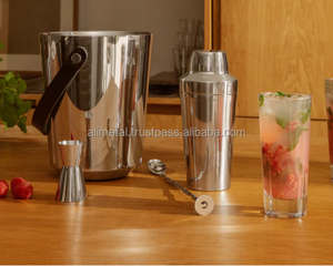 Seau à bière ou à champagne en acier inoxydable avec poignée, refroidisseur à vin ou bac à glace pour les fêtes intérieures et extérieures - Product Image 4