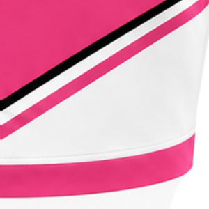 Haut court de cheerleading rose vif, blanc et noir pour femme, sans manches, col en V, pour performance athlétique, uniforme d'équipe de cheerleading, compétition - Product Image 6
