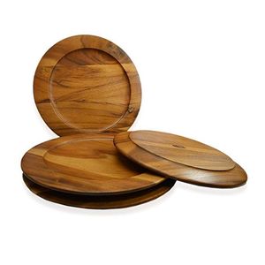 Assiette de service ronde en bois naturel pour la cuisine, la table à manger, le restaurant, le café et la présentation des aliments à la maison - Product Image 1