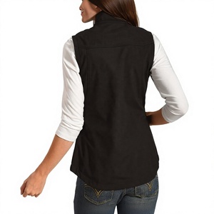 Veste softshell équestre noire en microfibre pour femme, col montant, fermeture éclair intégrale - Product Image 4