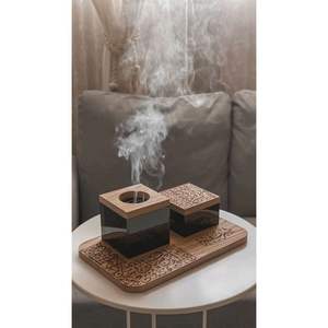 Brûleur d'encens en résine de bois de qualité supérieure avec un design élégant, décoration d'intérieur, diffuseur d'aromathérapie offrant un arôme apaisant et un aspect chaleureux - Product Image 6