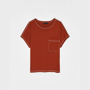 Camiseta de Cuello Redondo para Mujer, 100% Algodón, Secado Rápido, con Apliques, Transpirable, Suave, Manga Corta, Informal, Verano, Venta al Por Mayor para Exportación - Product Image 6