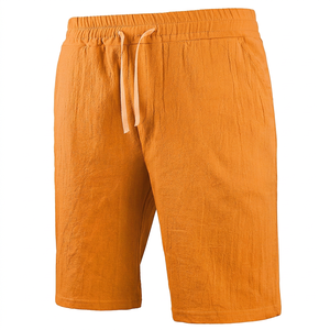 Shorts Bermuda en coton uni pour homme avec cordon de serrage, décontractés, bleu clair - Product Image 6