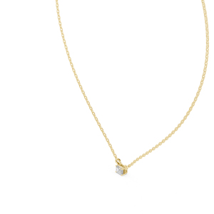 Pendentif en or jaune 14 carats avec émeraude et diamant rond cultivé en laboratoire pour femmes |   Vêtements de tous les jours |   Nouveau diamant cultivé - Product Image 4