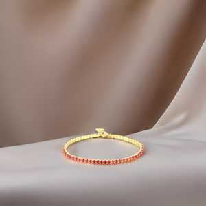 925 Sterling Silver 14K Gold Plated <b>Ruby</b> Luxury Vintage IGI Certified Bangle Elegant Dainty Women's Jewelry Wholesale - Product Image 1