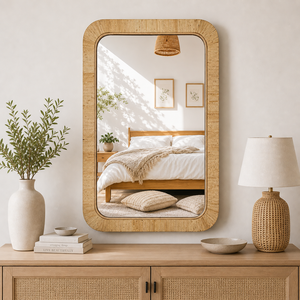 Miroirs muraux ronds en rotin et bambou, écologiques, de luxe, faits à la main, pour l'entrée, la salle de bain, le salon ou la décoration d'hôtel - Product Image 2