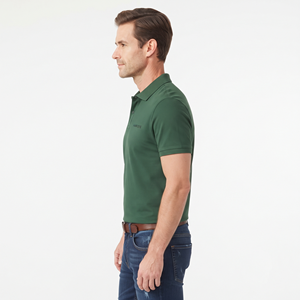 Polo pour homme à manches courtes, uni, en tissu tricoté, pour l'été, décontracté et habillé, vente en gros - Product Image 2
