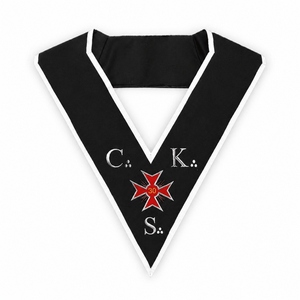 สายสะพายอัศวินคาโดช CKS CKH ลายกางเขนเทมพลาร์ ระดับ 30 ศักดิ์สิทธิ์ แบบสกอตแลนด์  ปักด้วยเครื่องจักร sautoir-30e-degre-reaa-cks-croix - Product Image 5