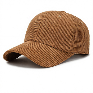 Corduroy Baseball Cap Spring Autumn Japanese Korean Casual Polyester/cotton 6-panel Adjustable <b>Machine</b> Embroidery Red Sunshade - Product Image 6