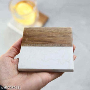 Juego de Posavasos de Madera y Mármol Hechos a Mano al por Mayor, Posavasos Redondos y Cuadrados de Tamaño Personalizado, Regalo para el Hogar - Product Image 2