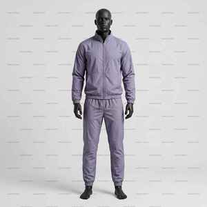 High Quality Custom Unisex <b>Reflective</b> Zip up Nylon Polyester Windbreaker Track <b>Jacket</b> and Pants Set Tracksuit with Hood <b>Men</b> - Product Image 5