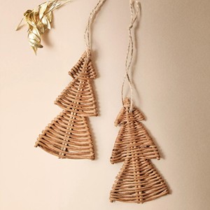 Set of hand woven rattan <b>christmas</b> ornament eco friendly decor ornaments cheapest price for sale - Product Image 4