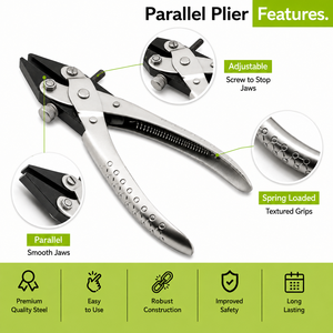 Alicates de acción paralela con mordazas planas y tornillo de 160 mm, herramienta de precisión para conformado de joyería ZetomedPro - Product Image 4