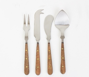 Hot Selling <b>Cheese</b> <b>Knife</b> <b>Set</b> With Bamboo Handle Stainless Steel Blades Durable Spreader Spatulas Fork For Home Hotel Tableware - Product Image 4