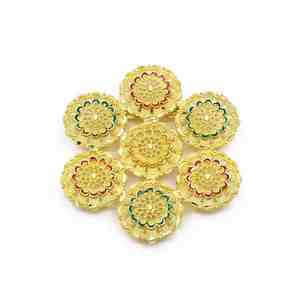 Wholesale Fashion <b>Brooches</b> 14K 18K 24K Micron Gold Forming <b>Brooches</b> or Saree <b>Pin</b> Traditional Dubai Style Bridal Wedding <b>Brooches</b> - Product Image 1