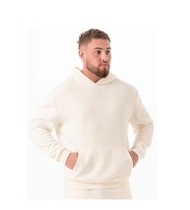 Sweats à capuche crème WSL personnalisés, style streetwear vintage, effet usé et déchiré, coupe ample et courte, avec patch brodé, effet délavé soleil, et shorts pour homme - Product Image 3