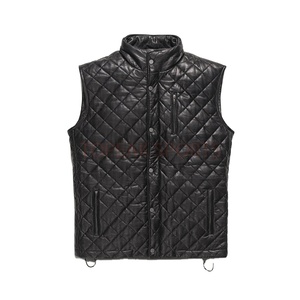 Chaleco de Cuero Negro Personalizado de Alta Calidad para Hombre, Tendencia 2026, Precio al por Mayor, Ropa de Invierno, Chalecos Térmicos de Moda - Product Image 1
