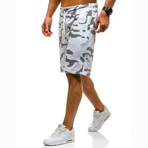 Pantalones Cortos de Mezclilla para Hombre, Estilo Casual, Cintura Elástica Media, Tela Oxford, Diseño Camuflado, con Logotipo Personalizado y Efecto Desgastado - Product Image 3