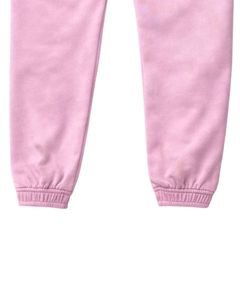 Conjunto de Sudadera con Capucha Negra Personalizada con Estampado de Hojas Rosas y Pantalones Deportivos Rosas para Mujer, Sudadera de Felpa con Pantalones a Juego - Product Image 6