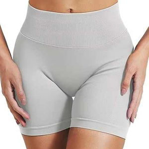 Pantalones Cortos Deportivos de Cintura Alta para Mujer, Shorts de Ciclismo, Sin Costuras, con Compresión Frontal, para Entrenamiento y Yoga - Product Image 1
