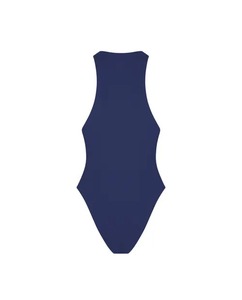 Traje de baño de una pieza con cuello en V profundo para mujer, color sólido, corte alto, push-up, ajustado, sin espalda, para playa, verano - Product Image 2