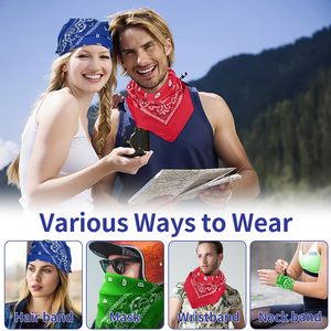 Custom Logo Cotton Paisley Bandana 22x22 Inch Soft Breathable Square <b>Scarf</b> Wholesale OEM ODM Manufacturer Bulk Supply Vendor - Product Image 3