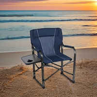 Chaise de jardin pliante Portable robuste poignée de poche de Table d'appoint en métal en aluminium pour chaise de directeur de Camping en plein air de plage