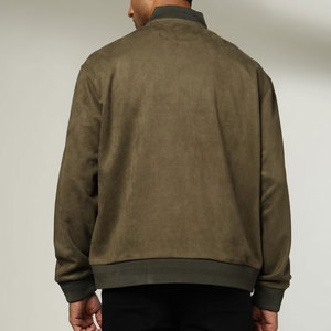 Chaqueta Bomber de Gamuza para Hombre con Logotipo Personalizado, Estilo Vintage, Fabricada con Piel de Camello, Chaqueta Varsity de Gamuza para Invierno - Product Image 3