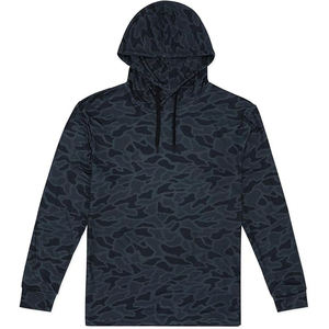 Sweat à capuche camouflage pour homme en mélange coton-polyester, motif zone humide, capuche à cordon de serrage, poche kangourou - Product Image 1