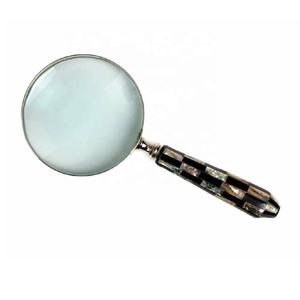 แว่นขยายไข่มุกแม่นิกเกิลทองเหลืองแบบพกพาสำหรับอ่านเอกสารในสำนักงานแสดงภาพที่ชัดเจนหนังสือเอกสารเลนส์ - Product Image 3