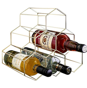 Nouveauté : Porte-bouteilles à vin en métal, support pour bouteilles de vin sur pied, décoration de table de salle à manger, porte-bouteilles à vin plaqué cuivre - Product Image 2