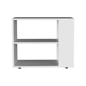19.7-Inch High White <b>Side</b> <b>Table</b> End <b>Table</b> <b>Sofa</b> <b>Table</b> with Two Shelves for Garden Console <b>Tables</b> - Product Image 5