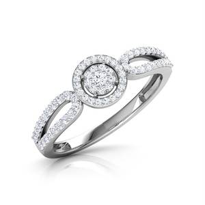 White Gold Halo <b>Diamond</b> <b>Ring</b> Open Work Bridal Wedding Jewelry - Product Image 1