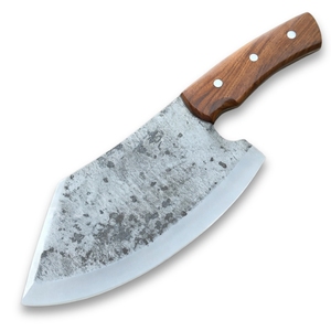 Cuchillo de Chef Estilo Bushcraft Forjado a Mano, Hoja de Acero al Carbono, Mango de Madera, Hoja de 7 Pulgadas, Estilo Vintage para Camping y Cocina - Product Image 1