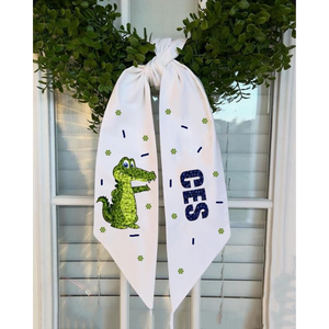 Handmade Mahjong Tile <b>Beaded</b> Wreath Sash – Elegant Summer Festive Decoration, Unique Handcrafted <b>Beaded</b> <b>Door</b> Ornament - Product Image 5