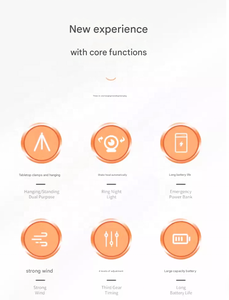 Ventilador de Escritorio de Plástico para el Hogar GongTian F1122 sin Aspas, Recargable, con Control de Botones y Caja - Product Image 2