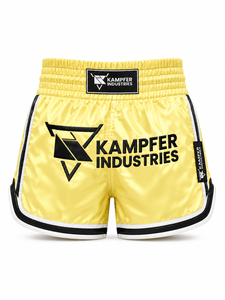 Pantalones Cortos de Muay Thai Amarillos Estampados Unisex de Secado Rápido, Transpirables, Corte Regular, Ropa de Artes Marciales para Adultos, 100% Poliéster, Personalizables - Product Image 1