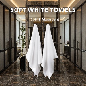 100% Cotton Jacquard Bath Towels Cooling Home Beach Hotel Salon Use Soft Highly Absorbent Embroidered Logo Solid White Knitted - Product Image 5