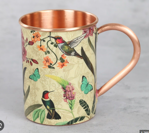 Taza de Cobre con Diseño Floral, Asa con Impresión Sublimada, Vajilla para el Hogar y Taza de Agua de Cobre de Lujo, Taza de Cobre Artesanal, Taza Floral - Product Image 6