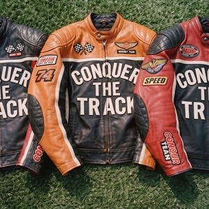 Veste en cuir de motard pour homme de qualité supérieure, en cuir de vache véritable, équipement de moto, vêtements d'extérieur pour moto, vestes en cuir - Product Image 3