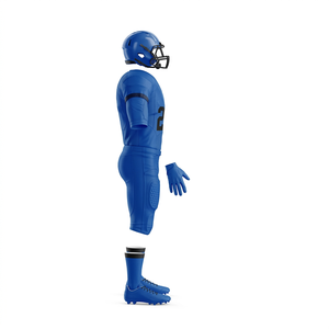 Uniforme de Fútbol Americano para Hombre, Azul, Manga Corta, Ajustado, Transpirable, Cuello Redondo de Poliéster, para Todas las Temporadas - Product Image 1