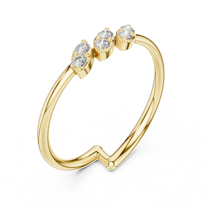 แหวนเพชรทรงกลมเรียบหรูมินิมอลสำหรับผู้หญิง ทองคำแท้ 14k เหมาะสำหรับเป็นของขวัญ งานหมั้น วันครบรอบแต่งงาน - Product Image 4