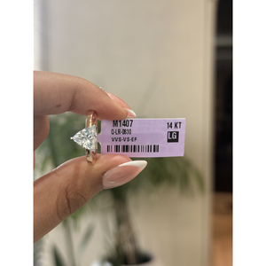 Anillo de compromiso solitario de lujo con diamante cultivado en laboratorio de 1.59 quilates VS EF, oro macizo, joyería fina, regalo de boda para ella - Product Image 3