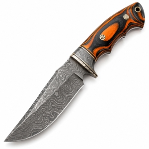 Couteau de chasse artisanal en acier Damas avec manche en bois, idéal pour la survie en extérieur, lame en acier forgé à la main de qualité supérieure pour le bushcraft - Product Image 6