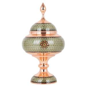 Sucrier de luxe en cuivre avec motif décoratif arabe, pot à bonbons finition mosaïque turquoise avec couvercle et cuillère, décoration de table de cuisine, idéal pour offrir - Product Image 2