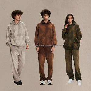 Spray Dyed Heavyweight 450 GSM French Terry Oversized Vintage Distressed Paint Splatter Sun Faded Hoodies Unisex - Product Image 3