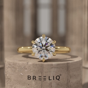 Bague de fiançailles classique en or blanc 14 carats avec diamant rond de 2 carats, solitaire à 6 griffes, fournisseur OEM ODM - Product Image 1