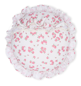 Housse de coussin ronde classique blanche et rose de qualité supérieure pour la maison et l'hôtellerie, disponible au meilleur prix - Product Image 5